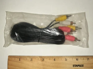 6FT 3 RCA Male to 3 RCA Male Composite Extension AV Audio Video Yellow Red White - Picture 1 of 5