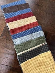 Maywood Studios Woolies Flannel- Scrap Bundle- 72 Pre Cut Squares 6.5” VTG - Picture 1 of 14