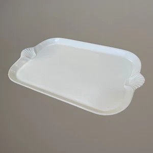 Large Le Bon Chef Shell Handle Platter #2609 Enamel over Aluminum 32” x 22” - Picture 1 of 16