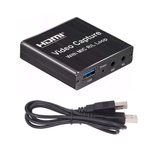 New Alloy Video Capture Card 4K Screen Record Game Streamer Device MIC - Afbeelding 1 van 13