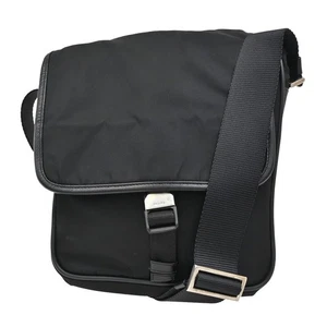 PRADA MILANO Tessuto Messenger Shoulder Bag Nylon Leather Black Silver 87KA852 - Picture 1 of 15