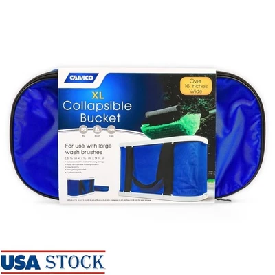 Collapsible Rectangular Wash Bucket 5 Gallon Easy Storage Car Truck RV Use - Image 1 of 4