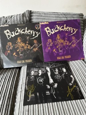 BUCKCHERRY - Roar Like Thunder - Yellow & Purple Merge  Vinyl SIGNED sealed new - Image 1 of 3