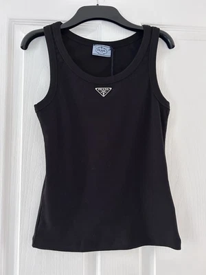 Prada  Women’s Ribbed Tank Top Black Size XS - S UK 6-8 slim fit RP£760 - Image 1 of 4
