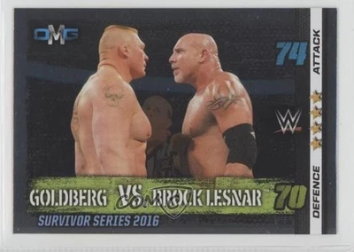2017 Topps WWE Slam Attax 10th Edition OMG Mirror Foil Goldberg vs Brock Lesnar - Image 1 of 2