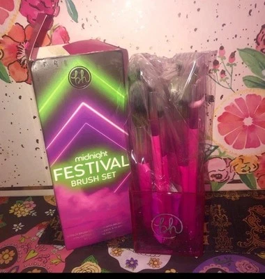BH Cosmetics Midnight  Festival HOT Pink 10 Piece Brush Set Limited Edition NEW - Image 1 of 4
