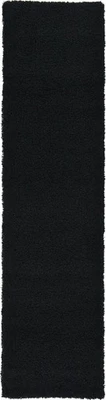 Jet Black 2X6 Rectangular Solid Shag Rug Soft Cozy Indoor Stylish Decor - Image 1 of 4