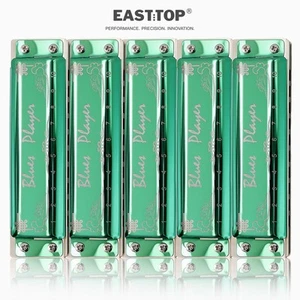 EASTTOP Harmonica Set of 5 Key of A B C D G 10Hole Blues Harp Diatonic harmonica - Picture 1 of 9