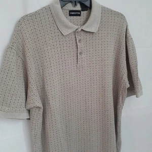 Herren Claiborne Kurzarm Poloshirt hellbraun Größe M Karomuster Vintage - Bild 1 von 7