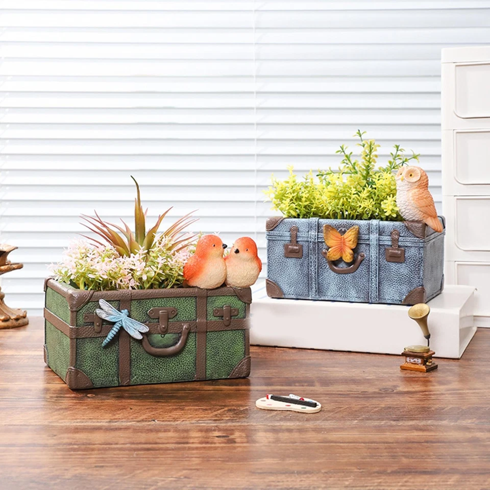 Succulent Pot Planter Desk Bonsai Craft Decor Suitcase Shape - Image 1 of 1