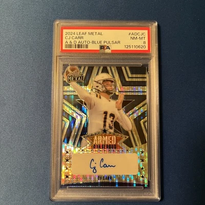 2024 LEAF METAL CJ CARD BLUE PULSAR ARMED AND DANGEROUS AUTO /4 PSA 8 - Image 1 of 2