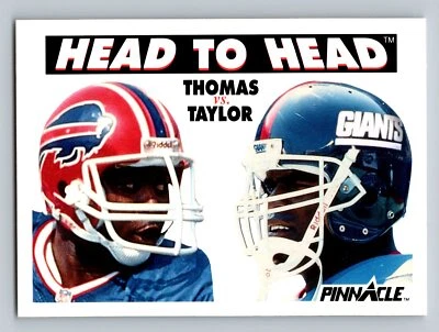 1991 Pinnacle  #354 Thurman Thomas / Lawrence Taylor Head To Head - Image 1 of 2