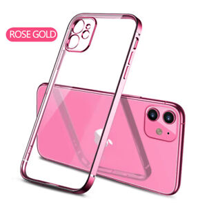 For iPhone 13 12 11 Pro Max XS XR 8 7 X Electroplate Ultra-thin Clear Soft Cover