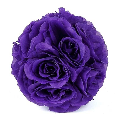 2 Silk Roses 7" wide Flower Kissing Balls Wedding Party Decorations Centerpieces - Image 1 of 2
