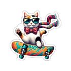 Skater Cat Sticker: Whiskered Wheelie - Paws And Play