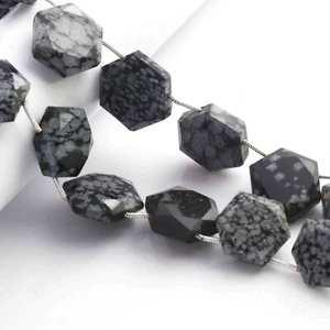 1 Strand Snowflake Faceted Briolettes Hexagon Shape Briolettes- 14mm-16mm - Picture 1 of 1