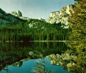Cartolina cromata Sawtooth Mountains Petit Lake Idaho ID Sierra Club UNP - Foto 1 di 3