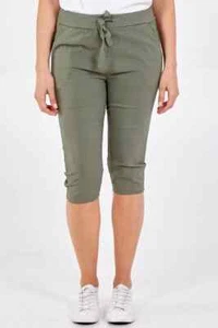 Women Ladies Italian Stretch Plain Magic Comfy Lagenlook Shorts Hot Pants 8-22 - Picture 1 of 63