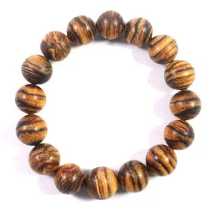 13 mm Aetoxylon Agarwood Zebra Round Beads Bracelet Beautiful Pattern Selection - Picture 1 of 6