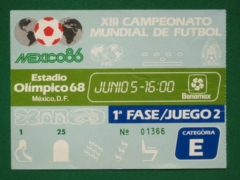 1986 MEXICO XIII SOCCER WORLD CUP JUNE 5 KOREA REPUBLIC vs BULGARIA ORIG TICKET Cover