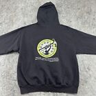 VTG Union Line Sweater Mens XL Black PNW Carpenters Hammer Graphic Hoodie 90s