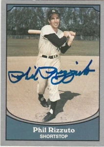 PHIL RIZZUTO SIGNED 1990 BASEBALL CARD #101 PACIFIC TRADING NEW YORK YANKEES - Picture 1 of 3