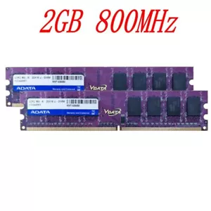 4GB 2x 2GB PC2-6400U DDR2 800MHz 240Pin DIMM Intel Desktop Memoria RAM ADATA IT - Imagen 1 de 8