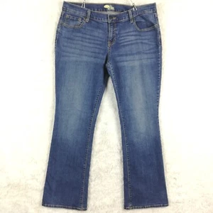 Old Navy Womens Jeans Diva Boot Cut Blue Denim Medium Wash Whiskering 14 - Foto 1 di 11