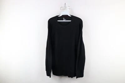 Camiseta negra vintage Gap para hombre grande descolorida térmica tejida gofre manga larga Foto 1 de 4