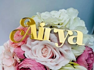 Personalised Acrylic Cake CHARM Word Number 3" 4" 5" 6" Cake Topper New Font C - Bild 1 von 6