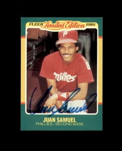 Juan Samuel Signed 1986 Fleer Limited Edition Philadelphia Phillies Autograph - Picture 1 of 2