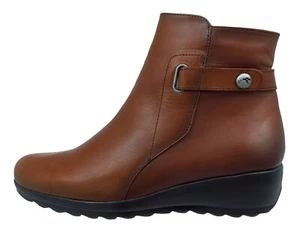 Fluchos Mar: women's brown leather wedge ankle boots F1074 - Picture 1 of 5