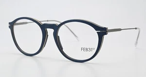 FEB31ST Brille Simo P000163 Metallic Blau Graphit Holz Panto Ultraleicht Unisex - Bild 1 von 7