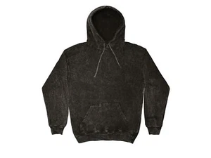 Vintage Mineral Wash schwarzer Hoodie S-3XL Langarm Taschen ohne Reißverschluss Baumwolle - Bild 1 von 1
