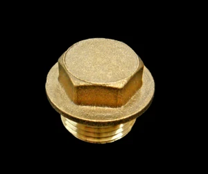 BSP Thread BRASS HEX FLANGED MALE BLANKING CAP STOP END BUNG PLUG - Picture 1 of 6