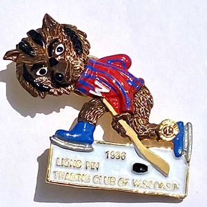 1996 Lions International Pin Trading Club of Wisconsin Bucky Badger Ice Hockey - Picture 1 of 2