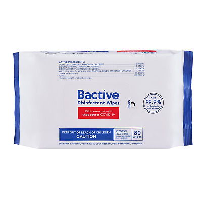 Bactive Disinfectant Wipes 18 Pack, 1,440 Wipes *new • 26.99$