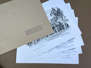 SET OF 11 GEORGE MATHIS SKETCH PRINTS SIGNED BY ARTIST 12-3/4" x 10" YOSEMITE - Picture 1 of 21