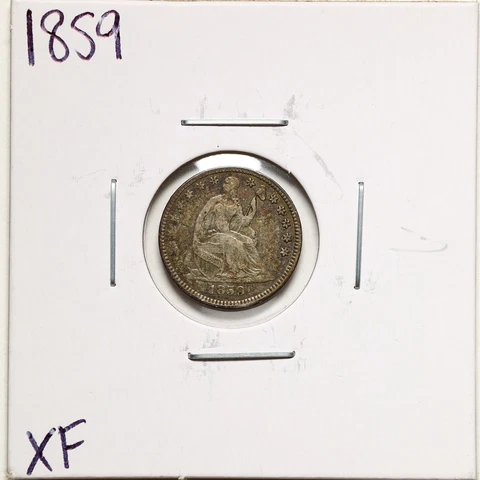 1859 H10C Seated Liberty Half Dime in XF Condition #10814 Cover