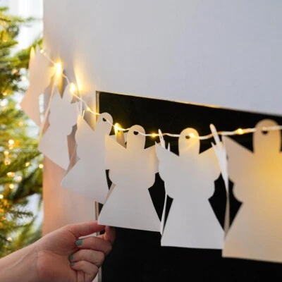 Christmas Angel Decoration LED Fairy String Lights 3.2ft 1m Timer Battery Power - Image 1 of 3