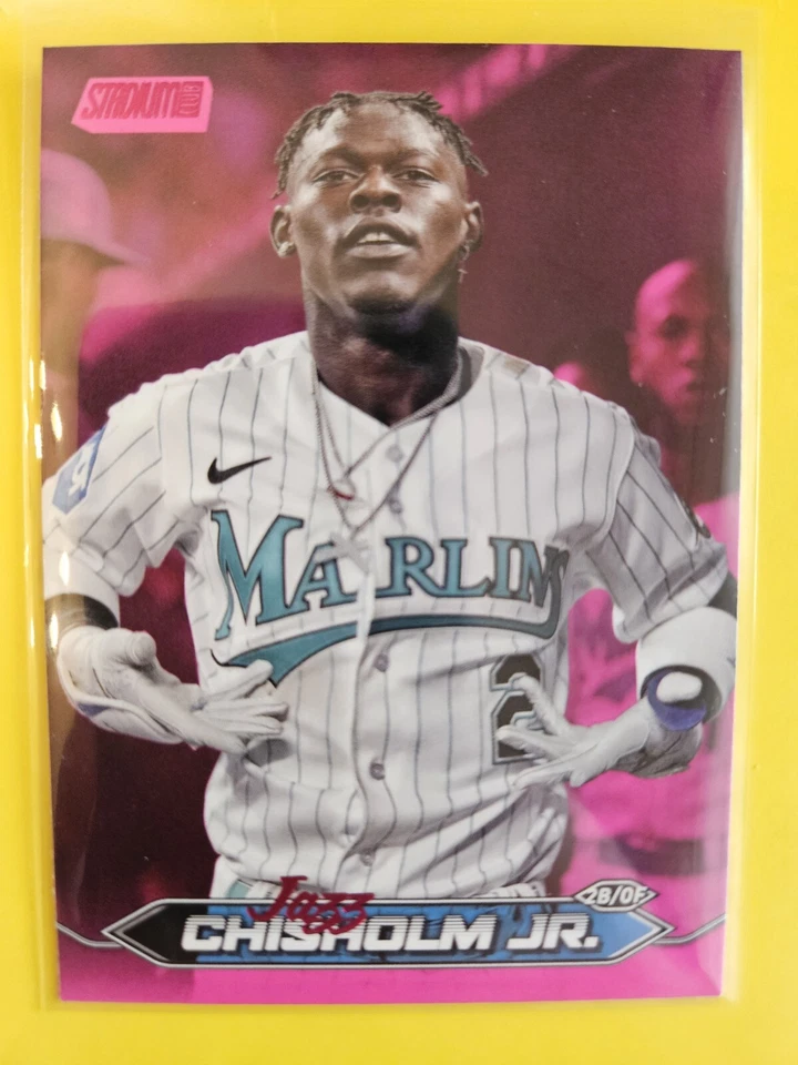 2024 Stadium Club PINK FOIL #186 Jazz Chisholm Jr. - Miami Marlins - Image 1 of 1