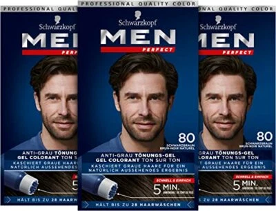 Men Perfect Schwarzkopf 80 Haartönung Dunkelbraun Graue Haare 3er Pack 3 x 80 ml