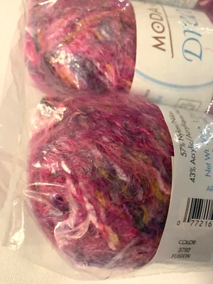 批量 5 件 Skeins MODA DEA Dream Yarn 3792 FUSION 紫色 粉色 混合 已停产 未拆封 — 第 1/4 张图片