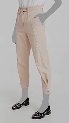 $325 Pantalones IRO Para Mujer Rosa Viklay Algodón Tiro Alto Talla FR42/US10 Foto 1 de 4