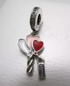 Rosa Herz Happy Birthday Ballon Neu Pandora Dangle Charm Bead mit Etui - Bild 1 von 1