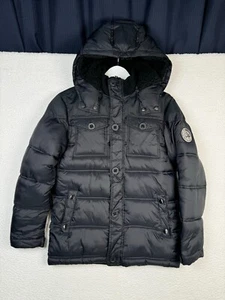 Diesel Puffer Jacket Boys 14/16 Black Lightweight Insulated Detachable Hooded - Picture 1 of 22