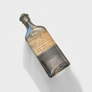 1929 Vintage Apothecary Bottle OP Jorden Drug Store MN Sionetti Glass w/ Label - Picture 1 of 8