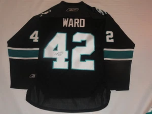 JOEL WARD SIGNED 2016 STANLEY CUP SAN JOSE SHARKS BLACK JERSEY JSA COA LICENSED - Picture 1 of 2