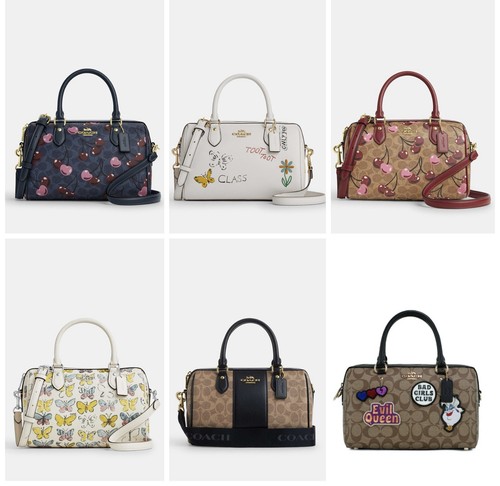 Borsa Coach Rowan nuova con etichette in tela firmata CY692 CAK07 CAK19 CC149 CY692