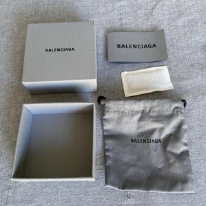 Balenciaga Empty Jewelry Gift Box & Drawstring Dust Bag Grey & Black Logo Italy - Picture 1 of 11